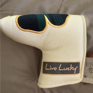 Live Lucky White Golf Putter Cover